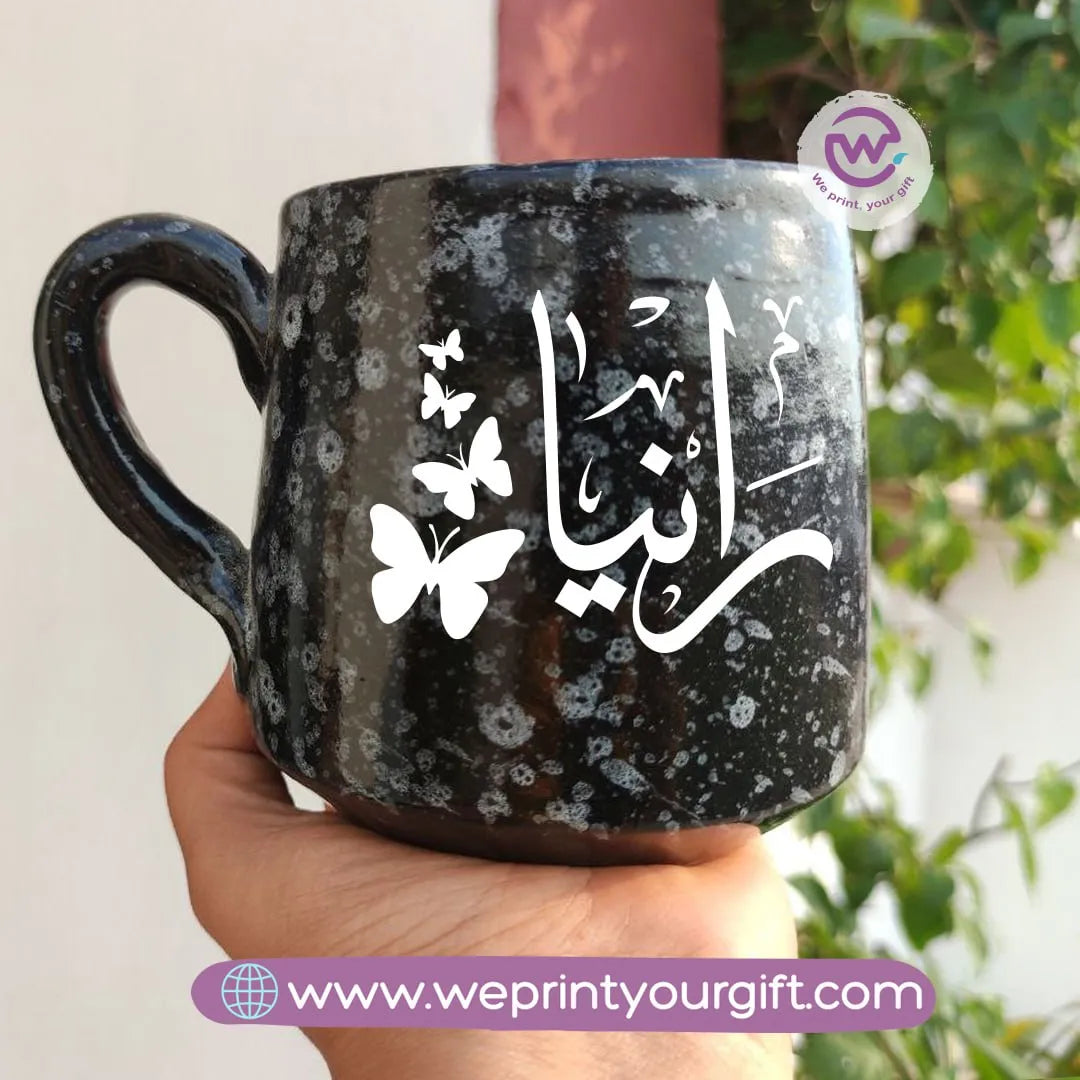 Black Marble Pottery Mug - WE PRINT