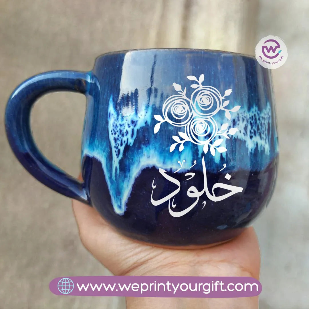 Blue Wave Pottery Mug - WE PRINT