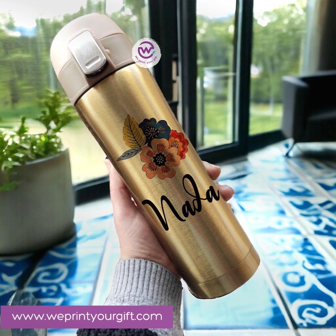 Thermal Mug With lock - Gold - WE PRINT