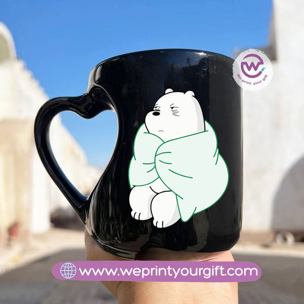 Black Heart Handle Mug-3 bears