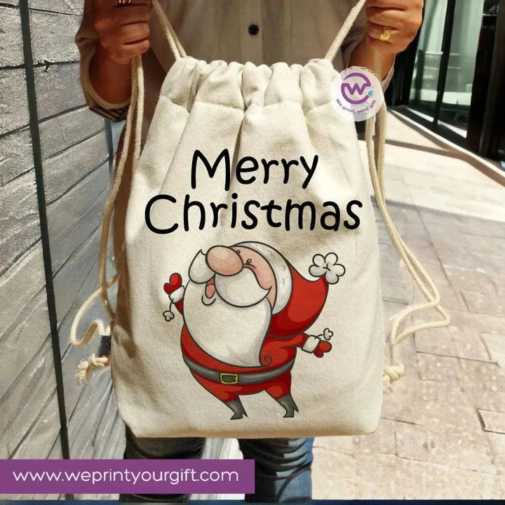 Drawstring Bag -Christmas-A - WE PRINT