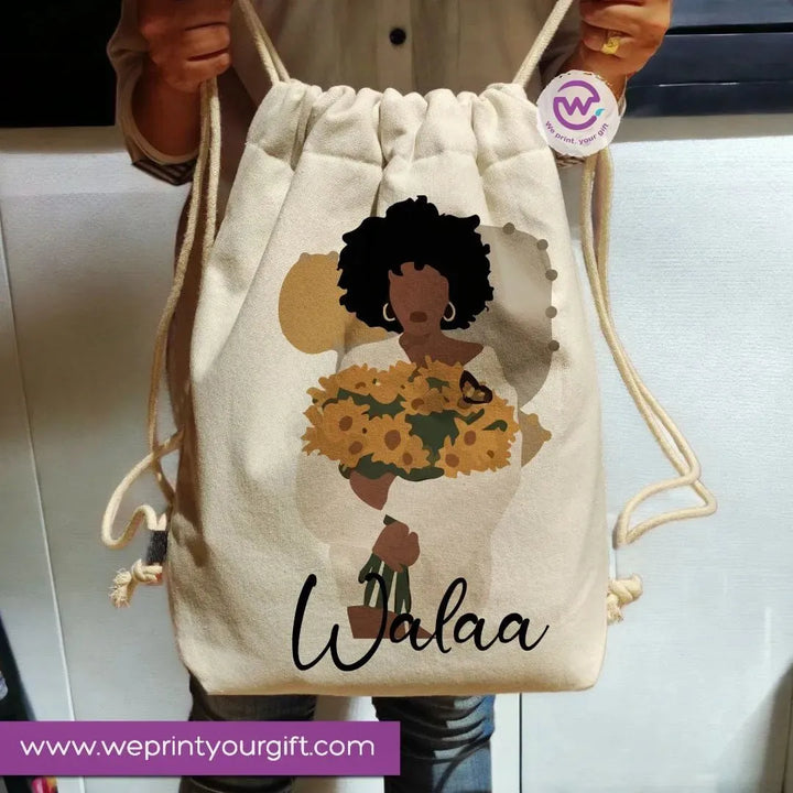 Drawstring Bag -Line art - WE PRINT