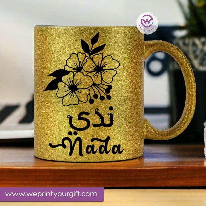 Glitter Mug Arabic Names A - WE PRINT