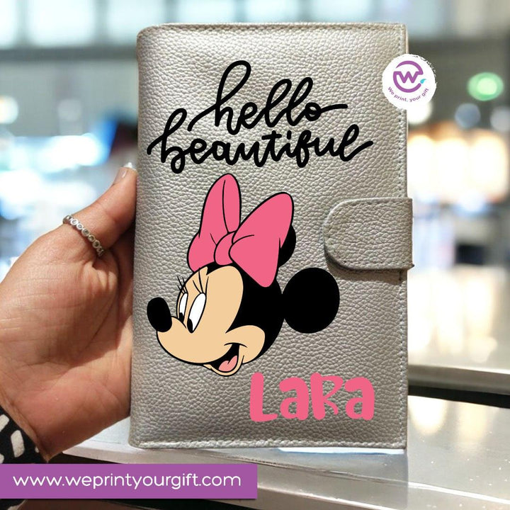 Leather wallet for women-silver -Minnie Mouse - WE PRINT