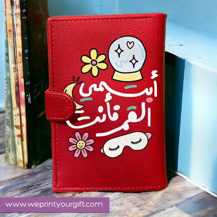 Leather wallet -Red-Motivational quotes - WE PRINT