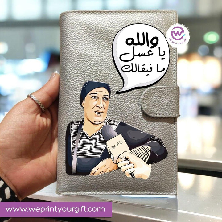 Leather wallet -silver- Comic - WE PRINT
