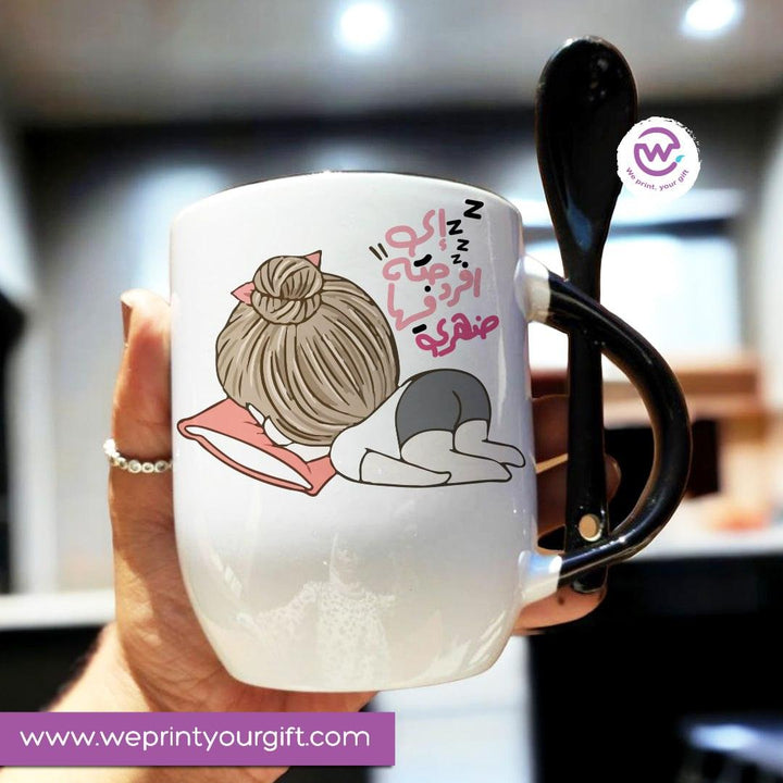 Mug-With Spoon -Comic -J - WE PRINT