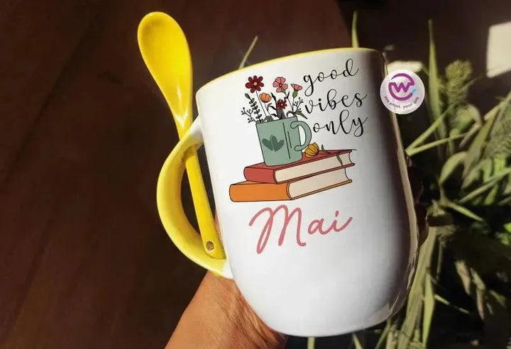 Mug-With Spoon -Retro-B - WE PRINT