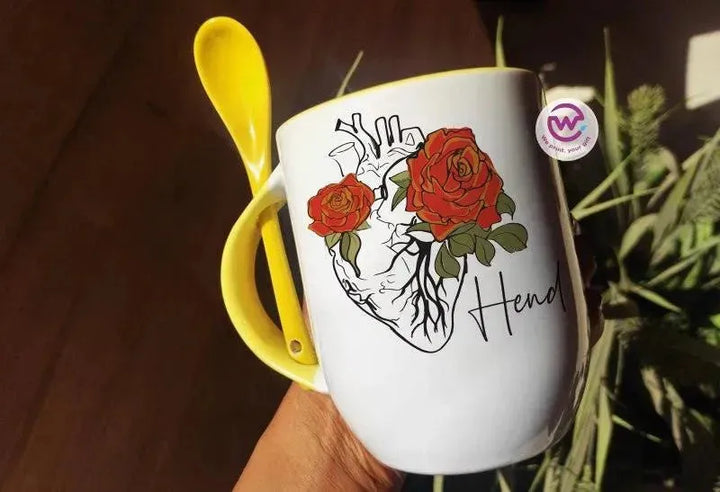 Mug-With Spoon -Retro-B - WE PRINT