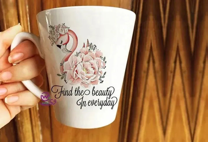 Personalized Mugs -Conical-Flamingos - WE PRINT