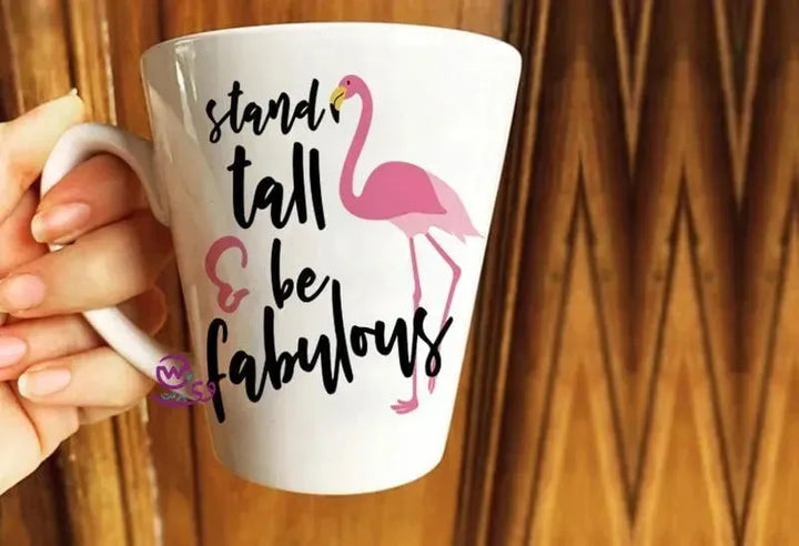 Personalized Mugs -Conical-Flamingos - WE PRINT