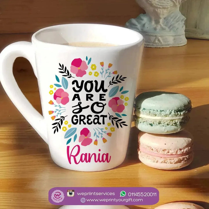 Personalized Mugs -Conical - Floral - WE PRINT