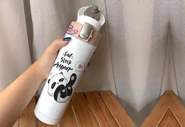 Thermal Mug with lock - Slim Shape - Panda - WE PRINT