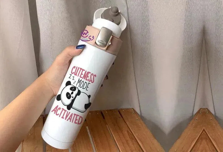 Thermal Mug with lock - Slim Shape - Panda - WE PRINT