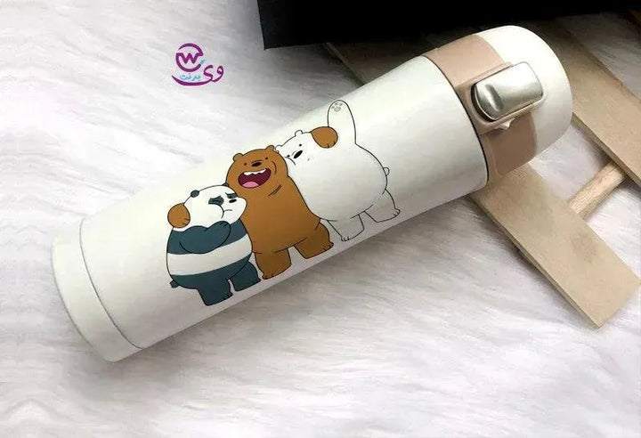 Thermal Mug with lock - Slim Shape-three Bears - WE PRINT