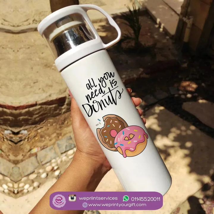 Thermal Thermos With Cup -Stainless Steel - Donuts - WE PRINT