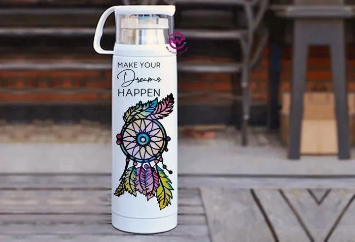 Thermal Thermos With Cup - Stainless Steel - Dream catcher - WE PRINT