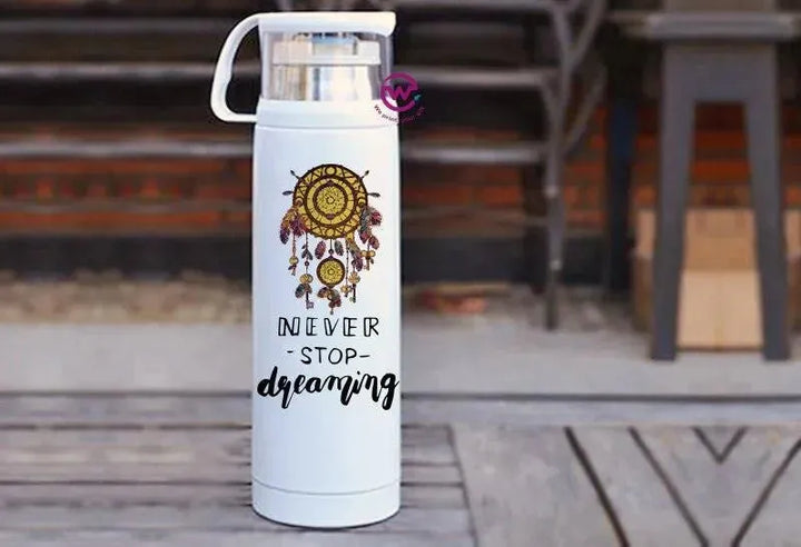 Thermal Thermos With Cup - Stainless Steel - Dream catcher - WE PRINT