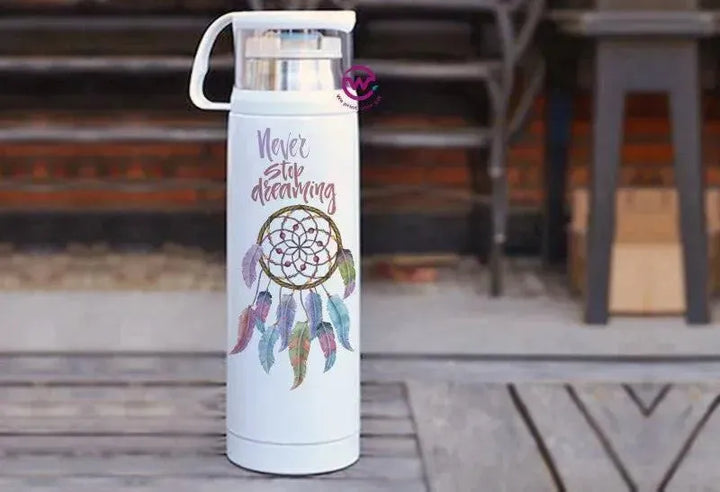 Thermal Thermos With Cup - Stainless Steel - Dream catcher - WE PRINT