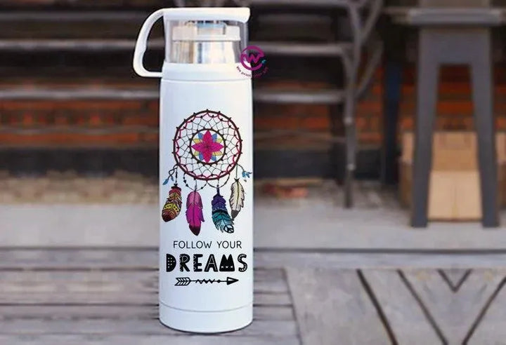 Thermal Thermos With Cup - Stainless Steel - Dream catcher - WE PRINT