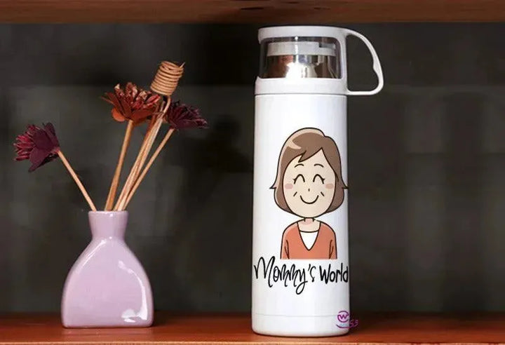 Thermal Thermos With Cup -Stainless Steel - Family - WE PRINT