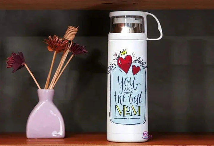 Thermal Thermos With Cup -Stainless Steel - Family - WE PRINT