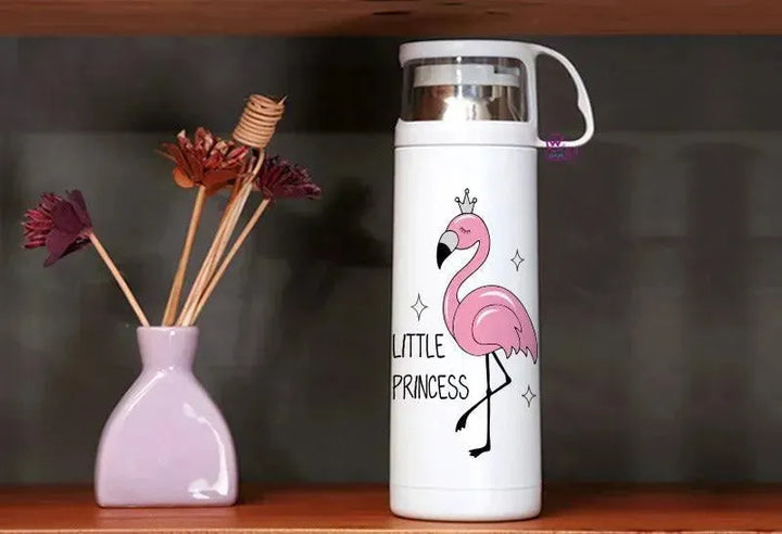 Thermal Thermos With Cup - Stainless Steel - Flamingos - WE PRINT