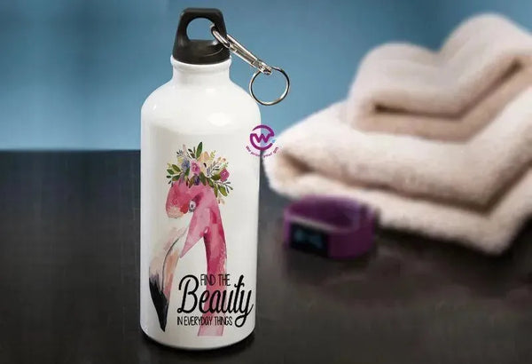 Water Bottle flask -Aluminium - Flamingo - WE PRINT