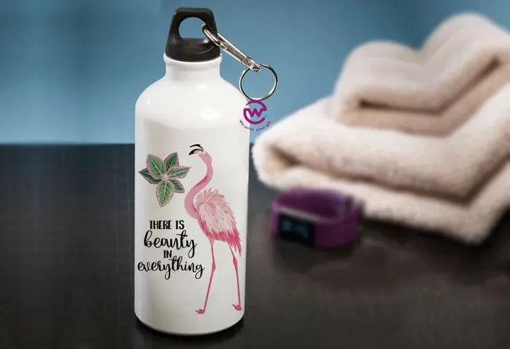 Water Bottle flask -Aluminium - Flamingo - WE PRINT