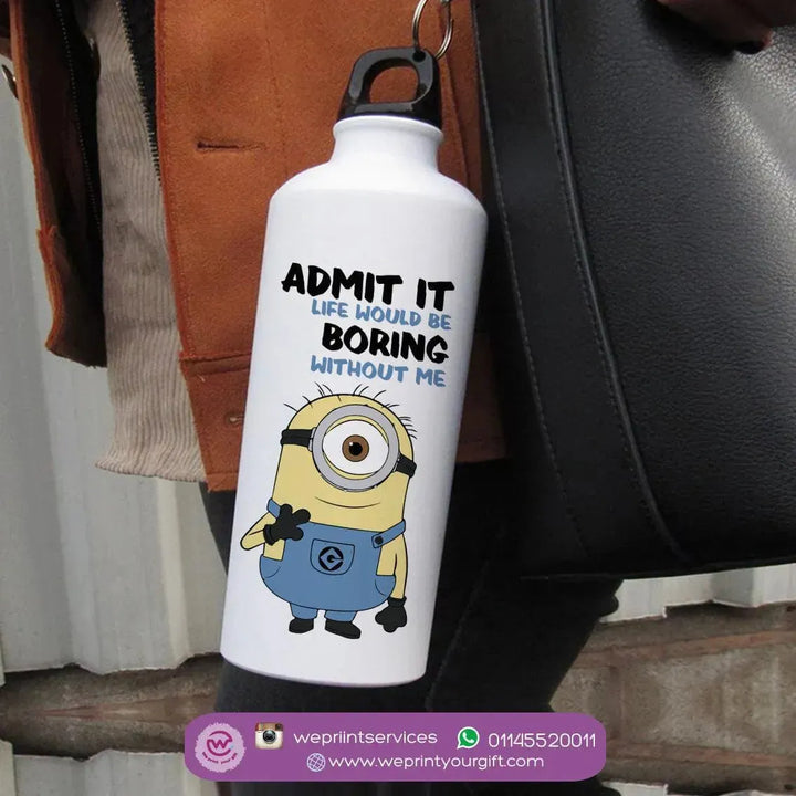 Water Bottle flask-Aluminium- Minion - WE PRINT