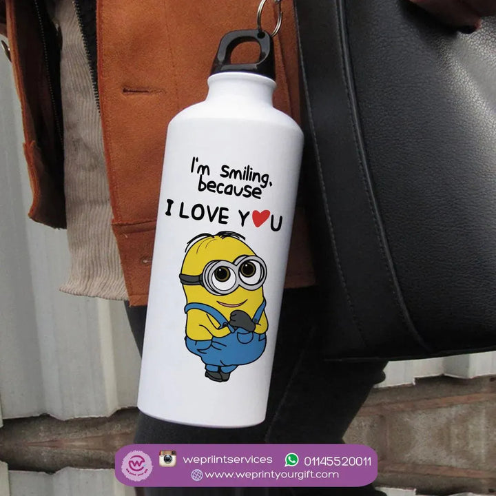 Water Bottle flask-Aluminium- Minion - WE PRINT