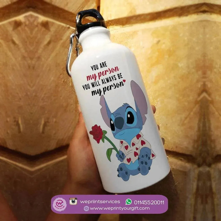 Water Bottle flask-Aluminium - Stitch - WE PRINT