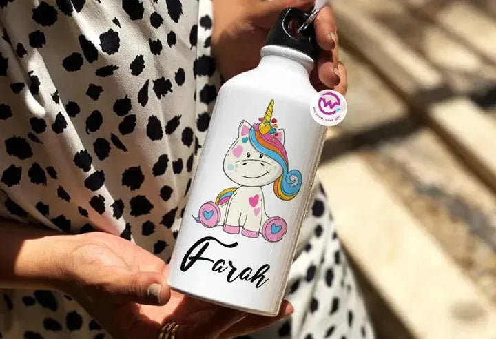 Water Bottle flask-Aluminium - Unicorn - WE PRINT