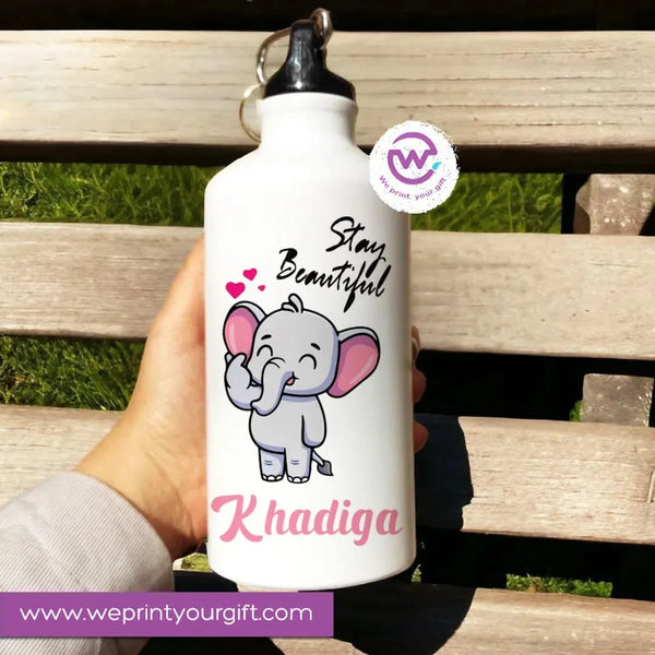 Water Bottle flask -Aluminum -Cute Elephant - WE PRINT