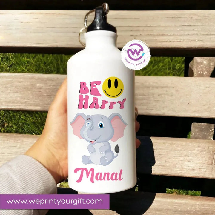 Water Bottle flask -Aluminum -Cute Elephant - WE PRINT