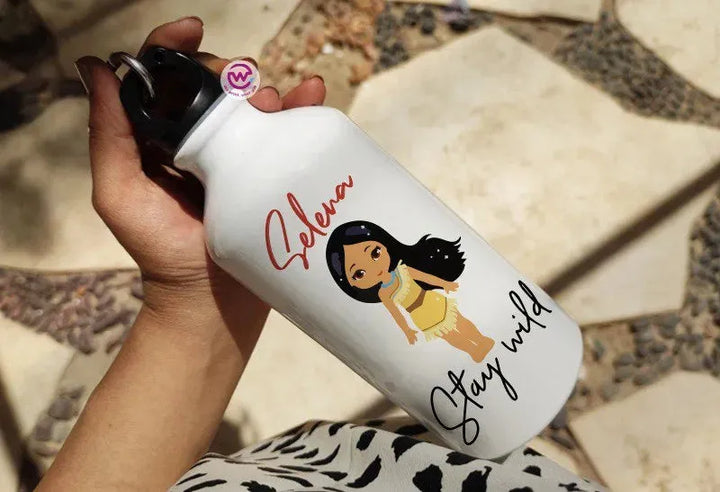 Water Bottle flask -Aluminum -DISNEY PRINCESS - WE PRINT