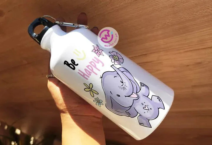 Water Bottle flask -Aluminum -Elephant - WE PRINT