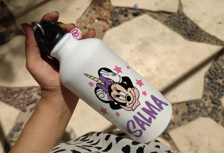 Water Bottle flask -Aluminum -Minnie & mickey - WE PRINT