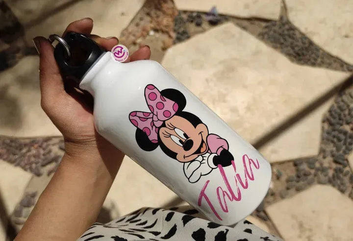 Water Bottle flask -Aluminum -Minnie & mickey - WE PRINT