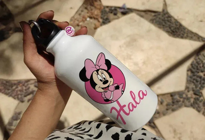 Water Bottle flask -Aluminum -Minnie & mickey - WE PRINT