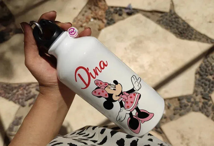 Water Bottle flask -Aluminum -Minnie & mickey - WE PRINT