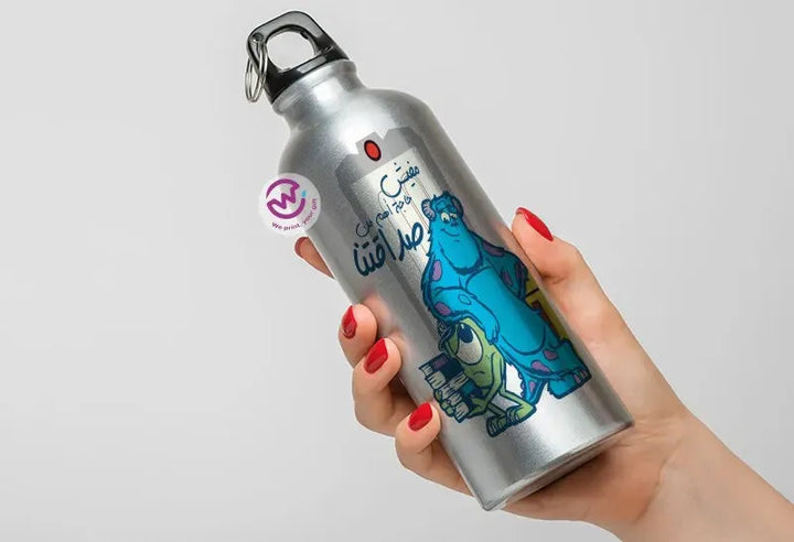 Water Bottle flask -Aluminum -Monsters - WE PRINT