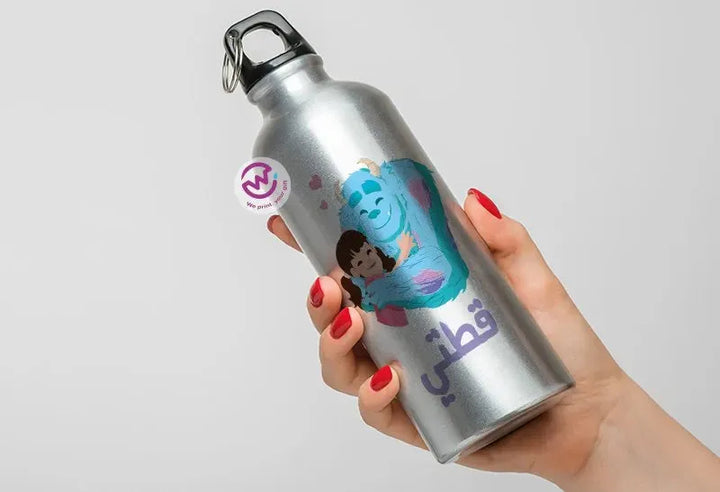 Water Bottle flask -Aluminum -Monsters - WE PRINT