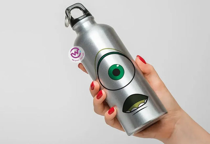 Water Bottle flask -Aluminum -Monsters - WE PRINT