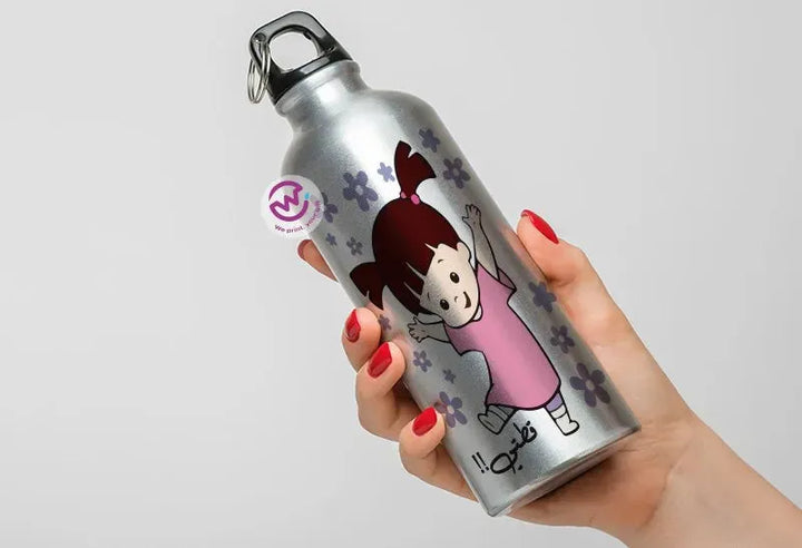 Water Bottle flask -Aluminum -Monsters - WE PRINT