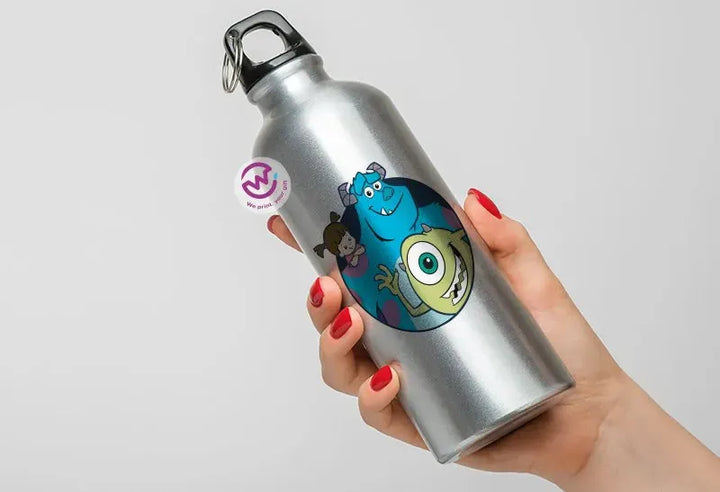 Water Bottle flask -Aluminum -Monsters - WE PRINT