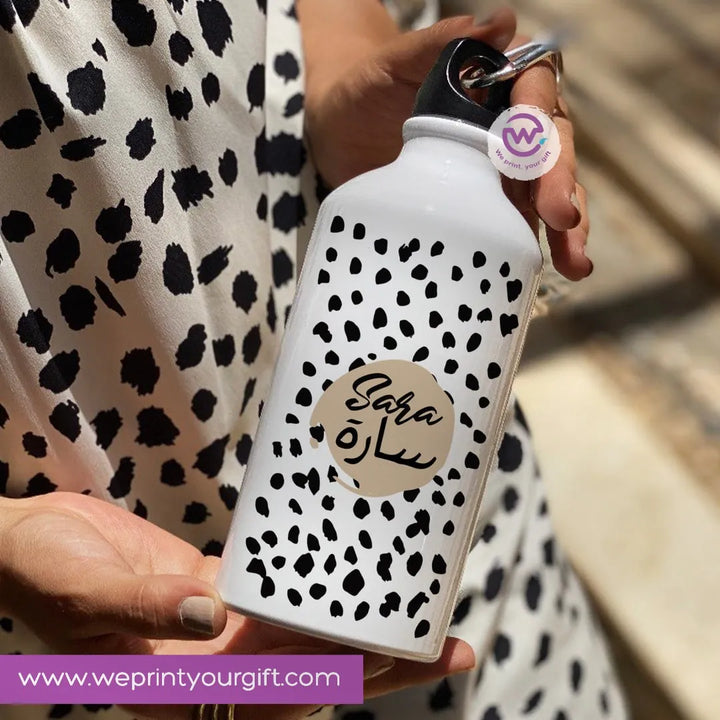 Water Bottle flask -Aluminum -Names arabic & english - WE PRINT