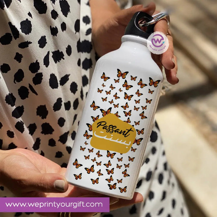 Water Bottle flask -Aluminum -Names arabic & english - WE PRINT