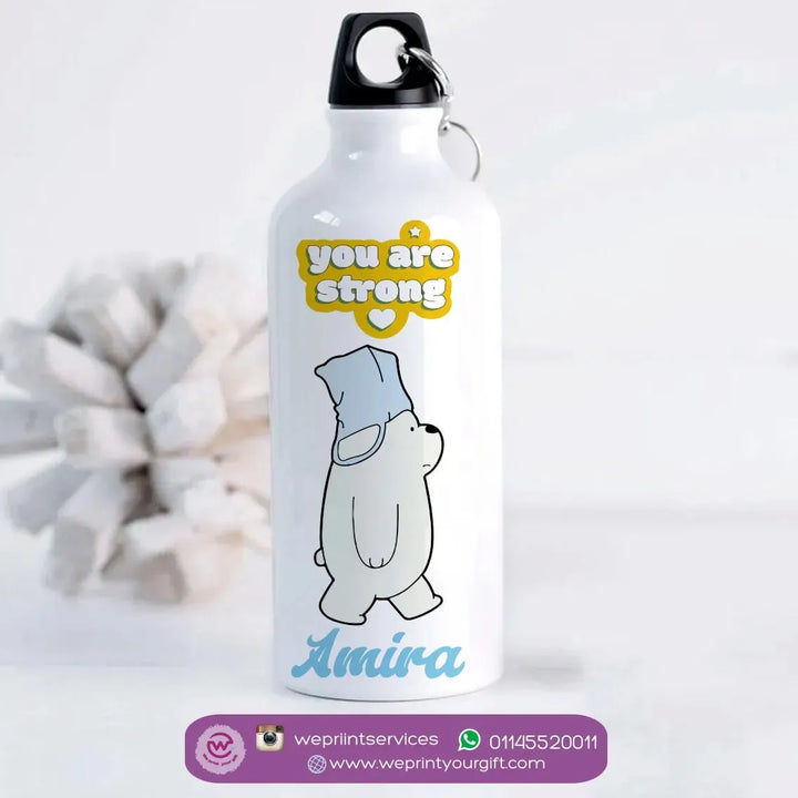 Water Bottle flask -Aluminum -Three Bears - WE PRINT