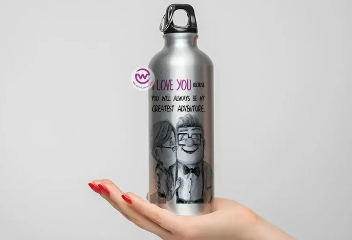 Water Bottle flask -Aluminum -up cartoon - WE PRINT